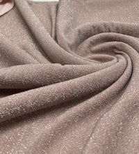 Pink Lurex Silver Thread Sparkle Detail Metallic Stretch Knit Fabric - T9 Fabrics