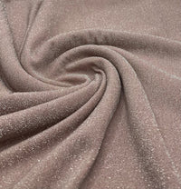 Pink Lurex Silver Thread Sparkle Detail Metallic Stretch Knit Fabric - T9 Fabrics