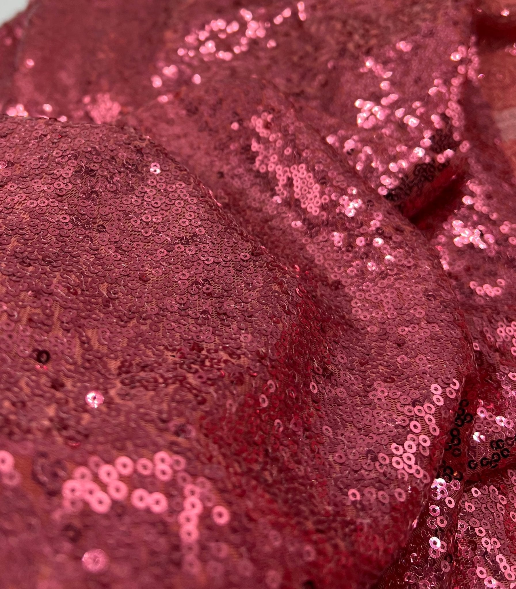 Pink On Pink Sequin Detail Non Stretch Fabric - T9 Fabrics