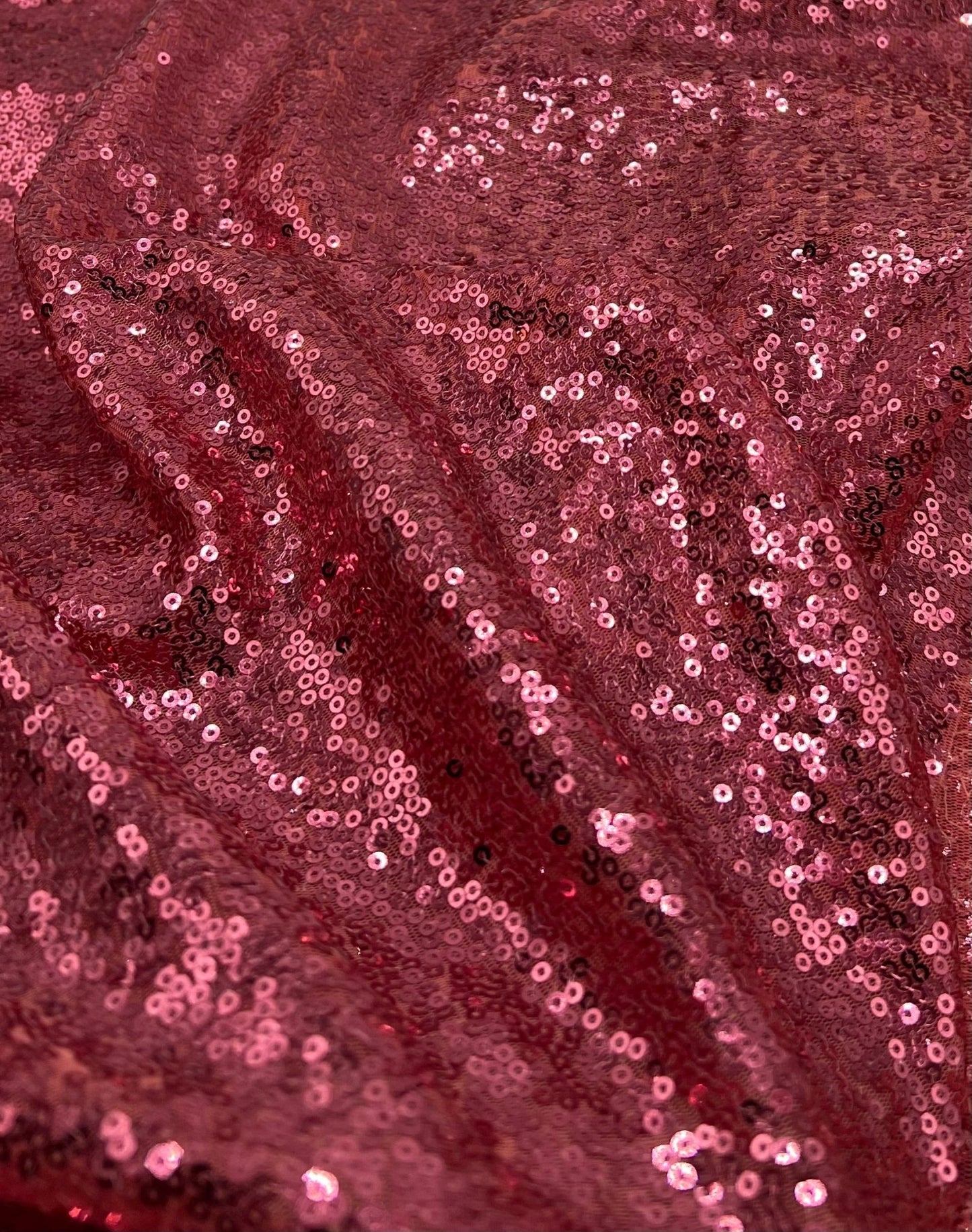 Pink On Pink Sequin Detail Non Stretch Fabric - T9 Fabrics