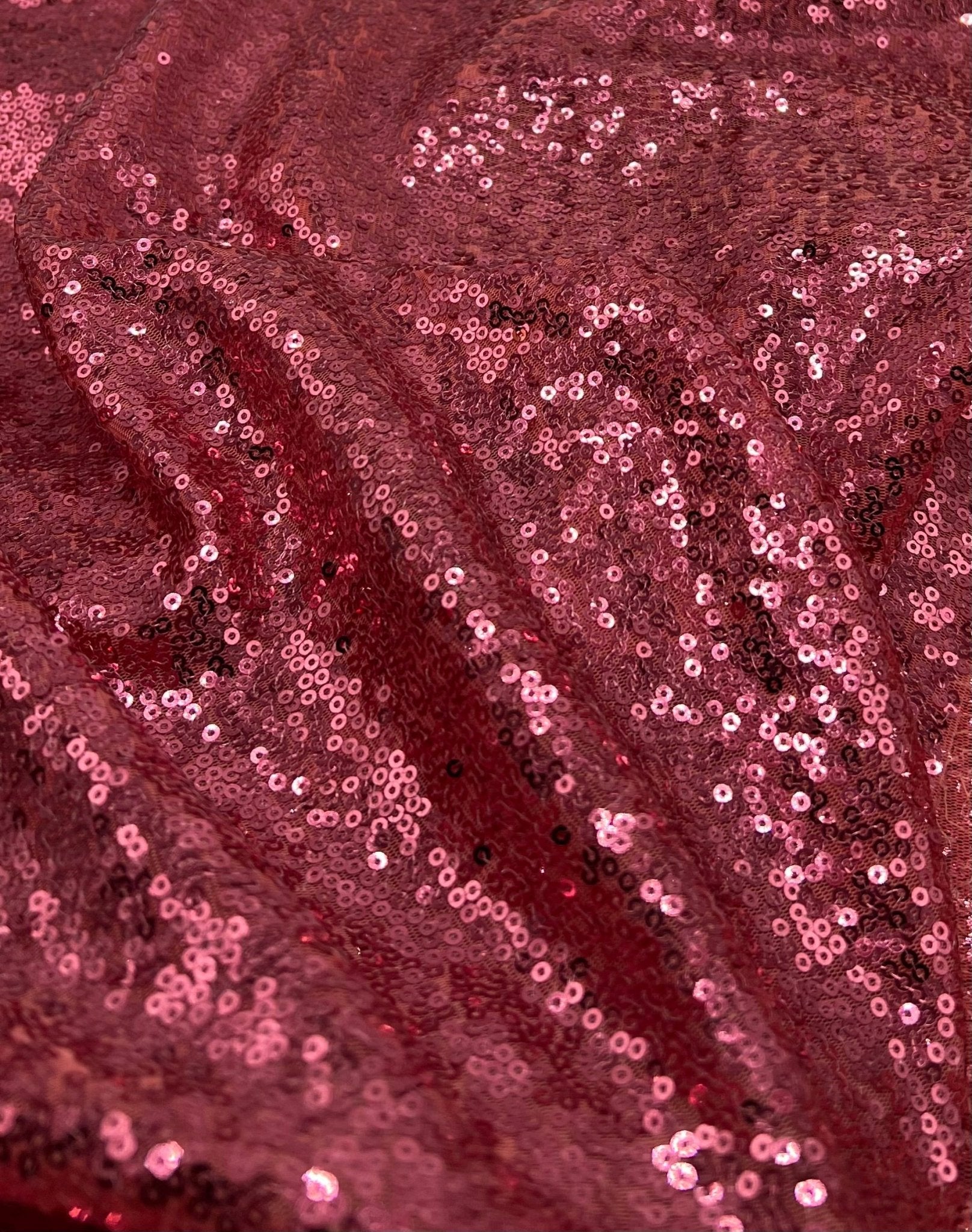 Pink On Pink Sequin Detail Non Stretch Fabric - T9 Fabrics