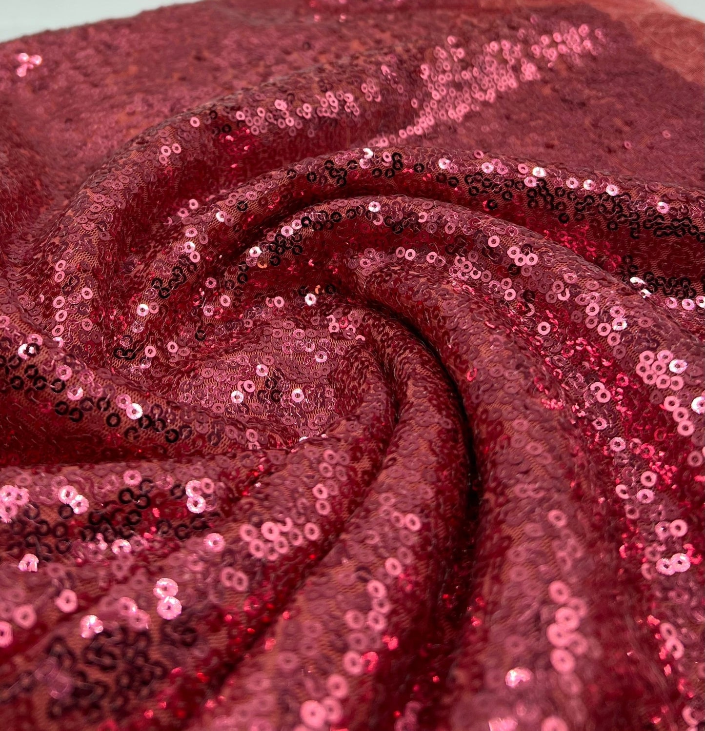 Pink On Pink Sequin Detail Non Stretch Fabric - T9 Fabrics