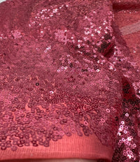 Pink On Pink Sequin Detail Non Stretch Fabric - T9 Fabrics