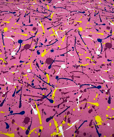 Pink Paint French Terry Loopback Cotton Jersey Lycra 4 Way Stretch - T9 Fabrics