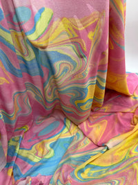 Pink Paint Mix Print Mesh Fabric Stretch - T9 Fabrics