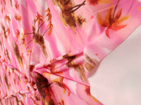 Pink Palm Tree Printed Scuba Crepe Jersey Fabric 4 Way Stretch - T9 Fabrics