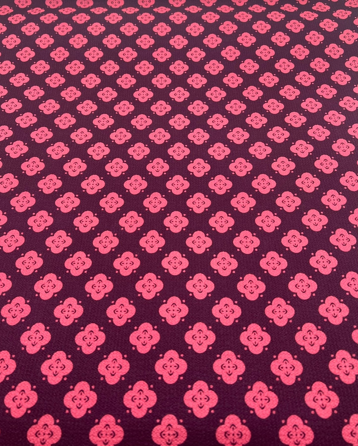 Pink Pattern Print Lightweight Bubble Crepe Fabric - T9 Fabrics
