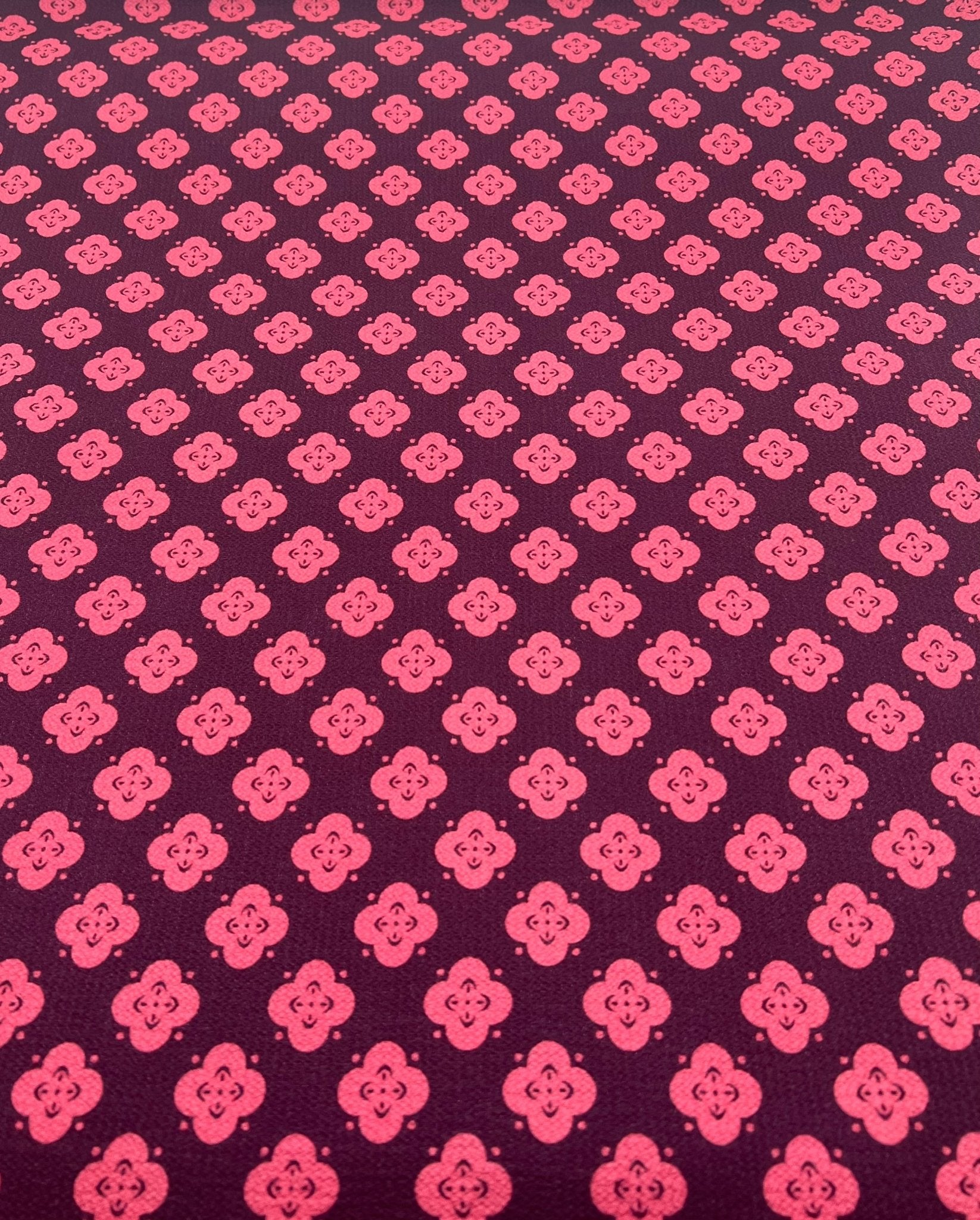 Pink Pattern Print Lightweight Bubble Crepe Fabric - T9 Fabrics