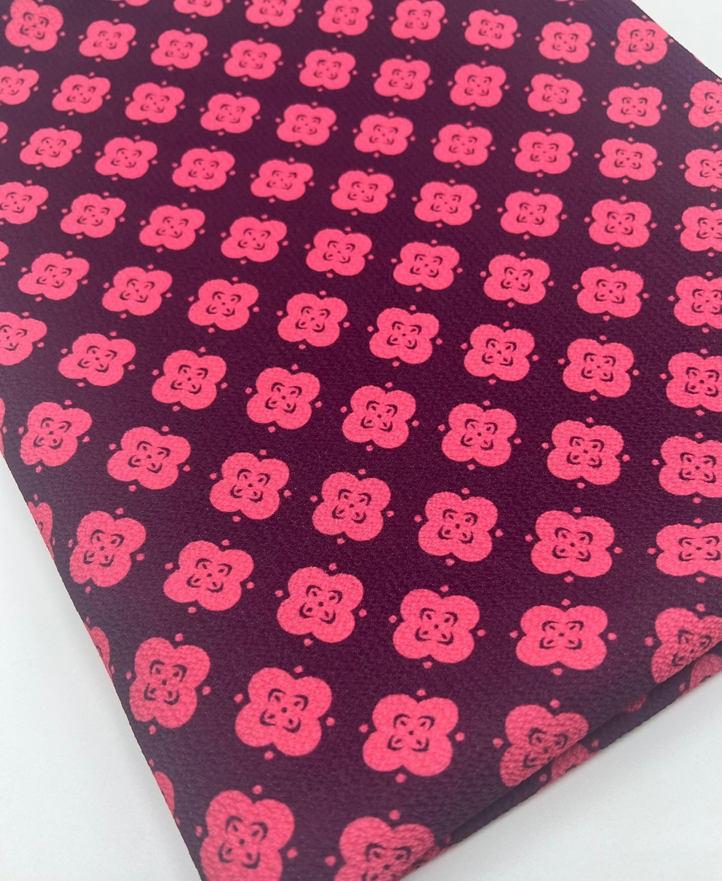 Pink Pattern Print Lightweight Bubble Crepe Fabric - T9 Fabrics