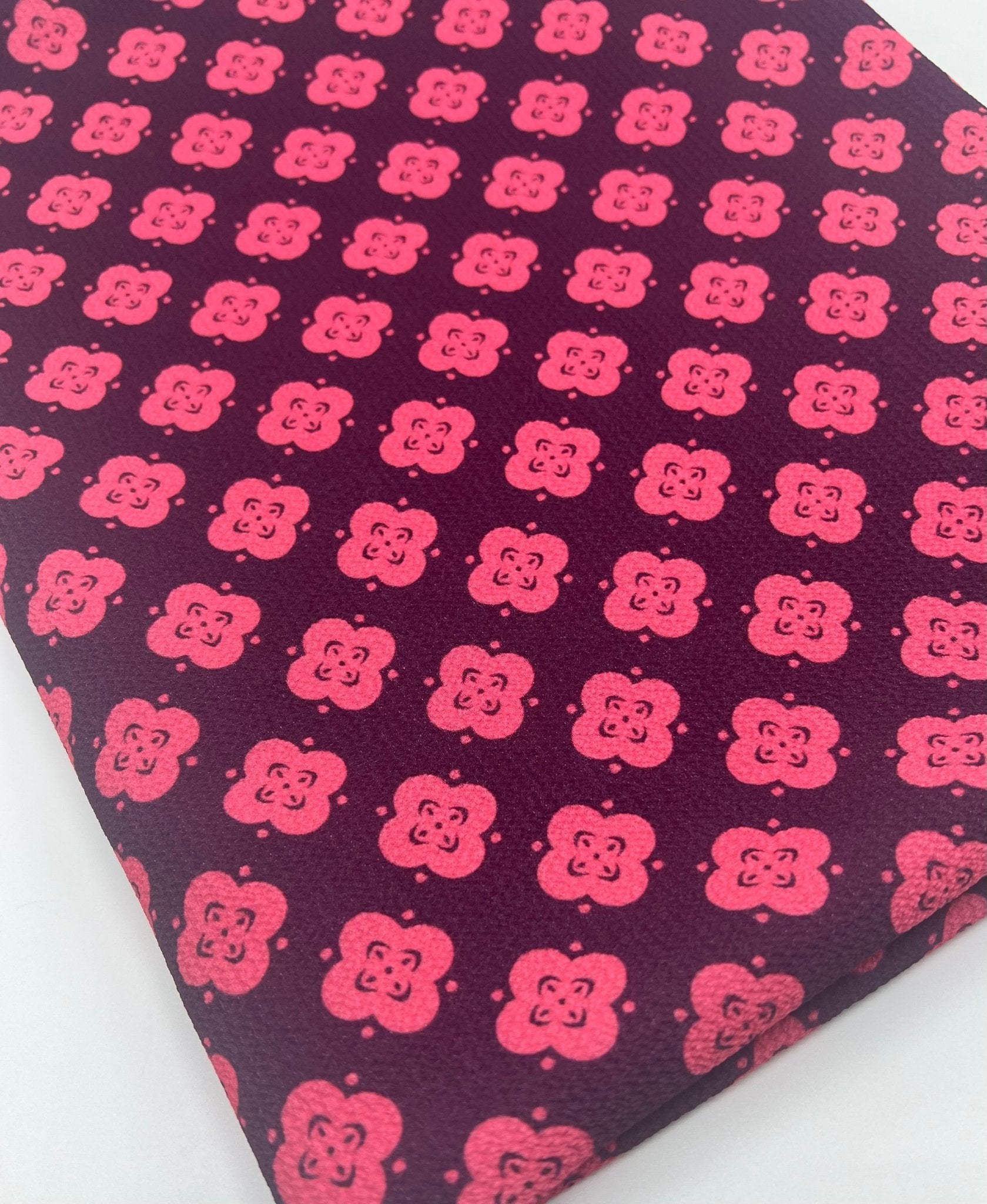 Pink Pattern Print Lightweight Bubble Crepe Fabric - T9 Fabrics
