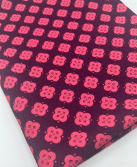 Pink Pattern Print Lightweight Bubble Crepe Fabric - T9 Fabrics