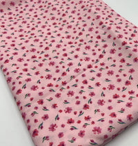 Pink Pink Ditsy Print Lightweight Bubble Crepe Fabric - T9 Fabrics
