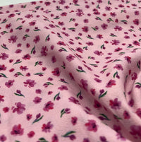 Pink Pink Ditsy Print Lightweight Bubble Crepe Fabric - T9 Fabrics
