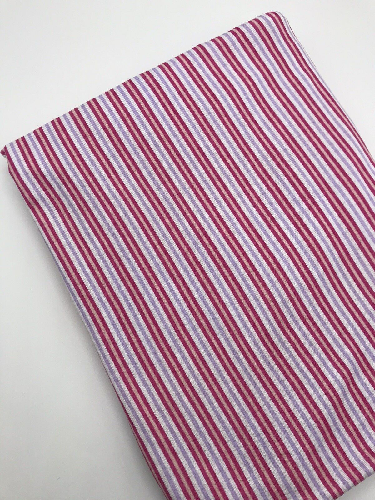 Pink & Purple Vertical Stripe Print Viscose Elastane Fabric - T9 Fabrics