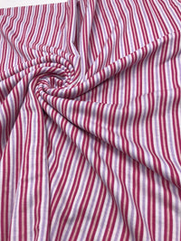 Pink & Purple Vertical Stripe Print Viscose Elastane Fabric - T9 Fabrics