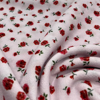 Pink Rose Ditsy Print Lightweight Bubble Crepe Fabric - T9 Fabrics