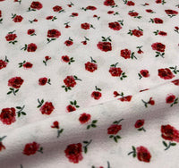 Pink Rose Ditsy Print Lightweight Bubble Crepe Fabric - T9 Fabrics