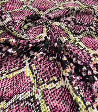 Pink Snake Printed Chiffon Dress Fabric - T9 Fabrics