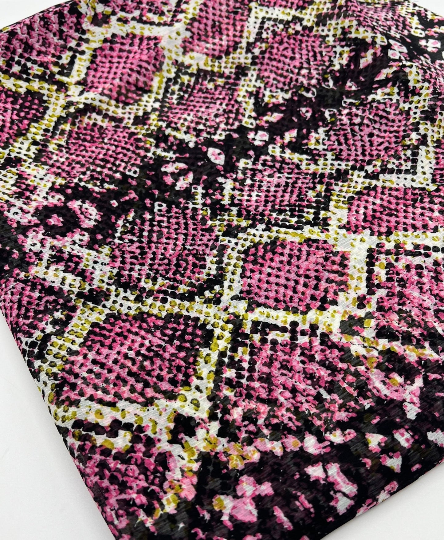 Pink Snake Printed Chiffon Dress Fabric - T9 Fabrics