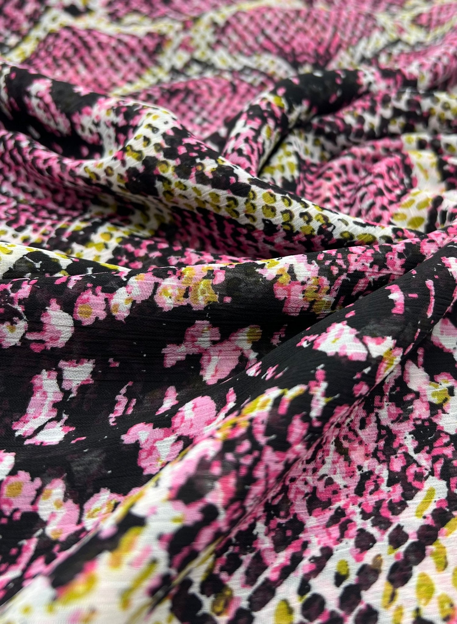 Pink Snake Printed Chiffon Dress Fabric - T9 Fabrics