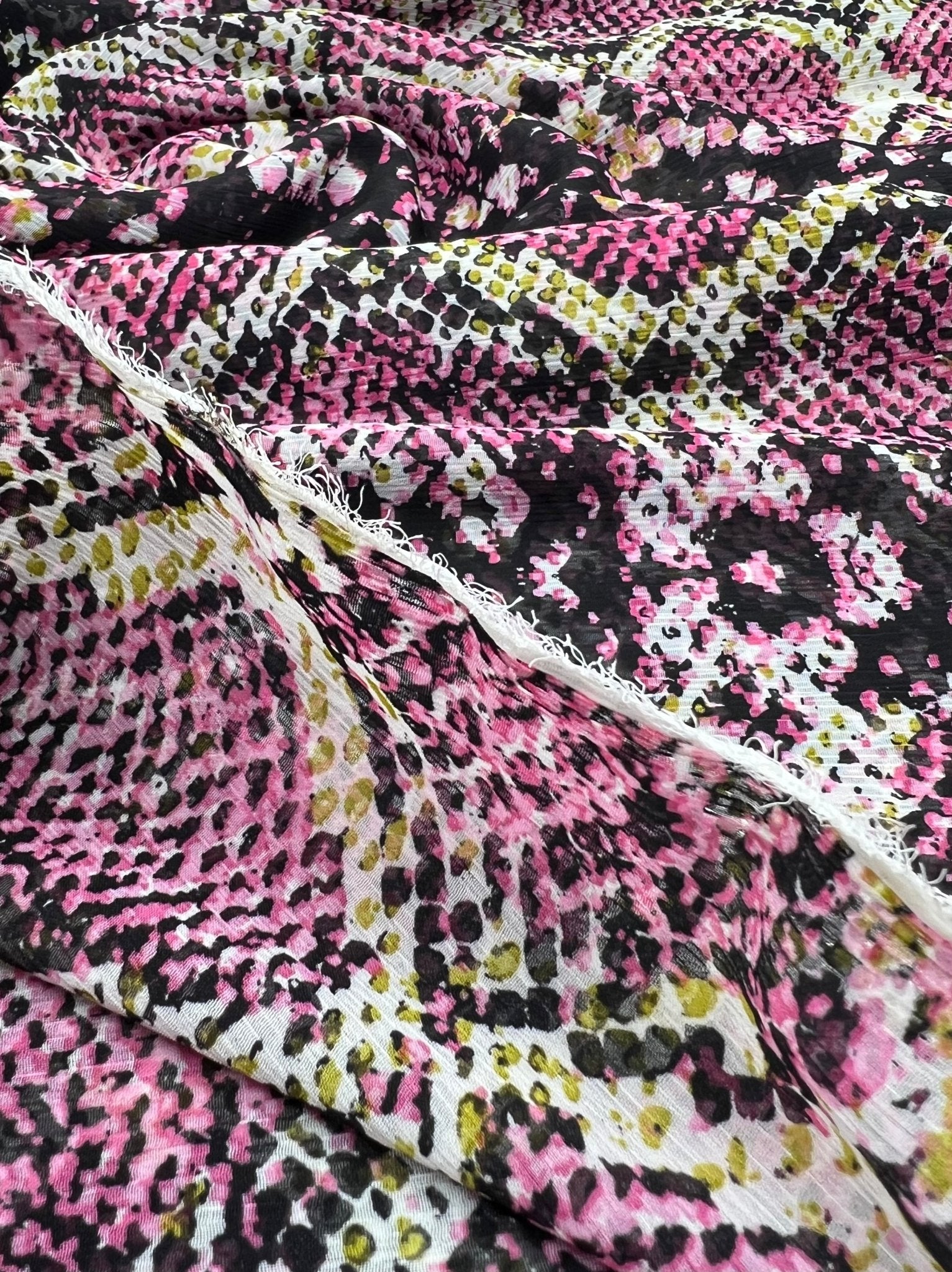 Pink Snake Printed Chiffon Dress Fabric - T9 Fabrics