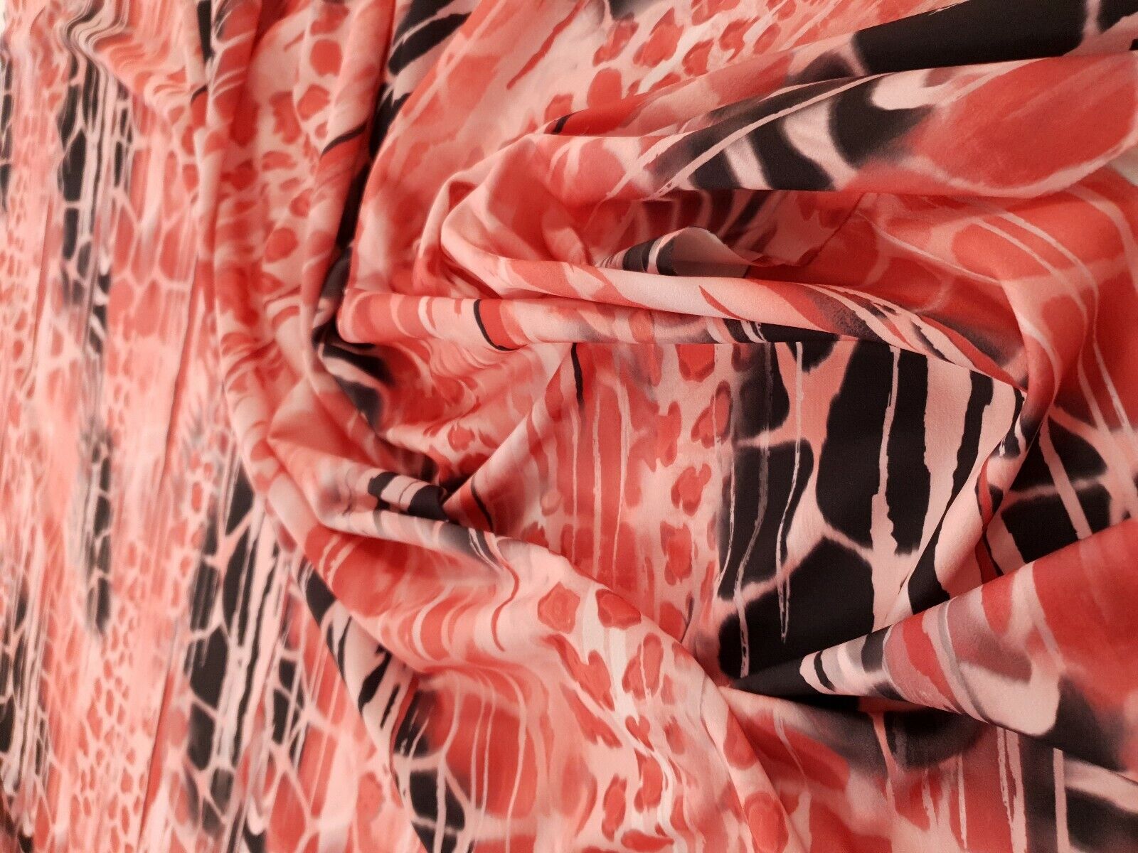 Pink Snake Printed Plain Scuba Fabric - T9 Fabrics