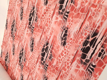 Pink Snake Printed Plain Scuba Fabric - T9 Fabrics