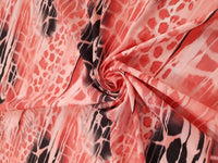 Pink Snake Printed Plain Scuba Fabric - T9 Fabrics