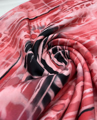 Pink Snake Printed Scuba Crepe Jersey Fabric 4 Way Stretch - T9 Fabrics