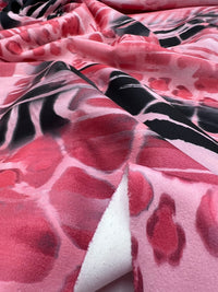 Pink Snake Printed Scuba Crepe Jersey Fabric 4 Way Stretch - T9 Fabrics