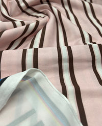 Pink Stripe Super Soft Print Spun Poly Stretch Fabric - T9 Fabrics