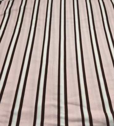 Pink Stripe Super Soft Print Spun Poly Stretch Fabric - T9 Fabrics