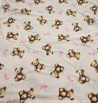 Pink Teddy Super Soft Print Spun Poly Stretch Fabric - T9 Fabrics