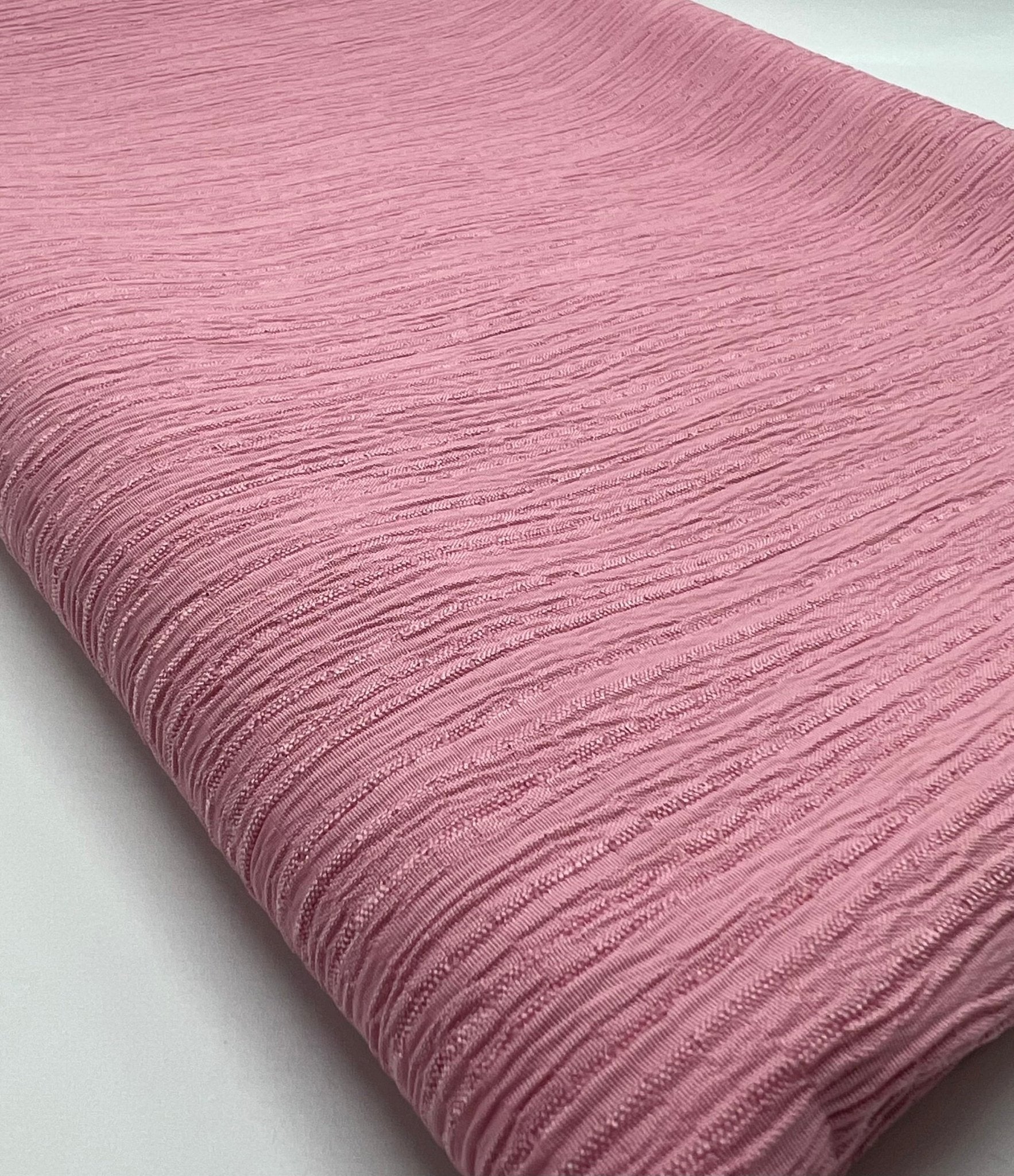 Pink Textured Crinkle Lightweight Non Stretch Fabric - T9 Fabrics