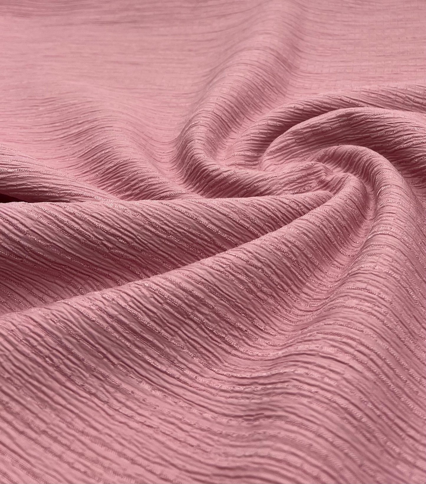 Pink Textured Crinkle Lightweight Non Stretch Fabric - T9 Fabrics