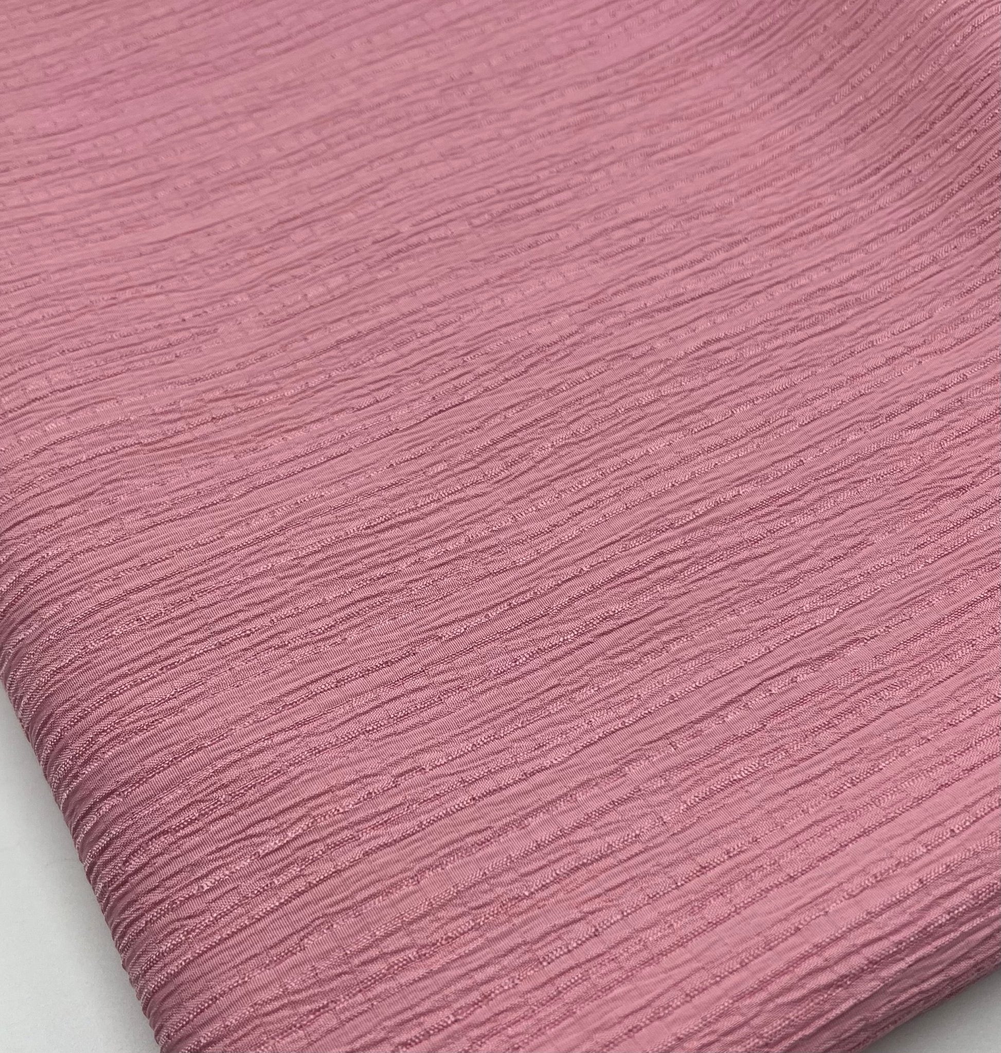 Pink Textured Crinkle Lightweight Non Stretch Fabric - T9 Fabrics