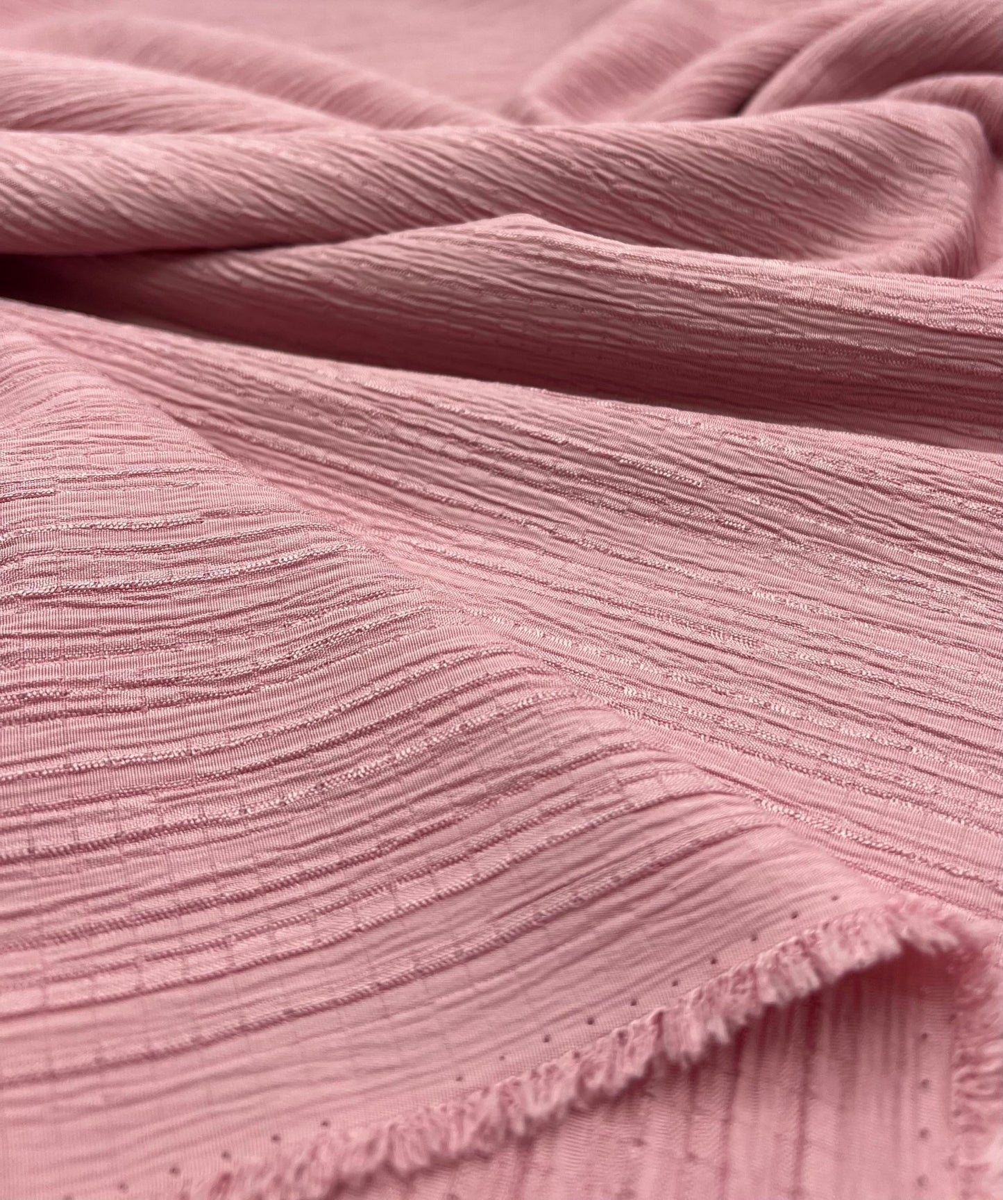 Pink Textured Crinkle Lightweight Non Stretch Fabric - T9 Fabrics