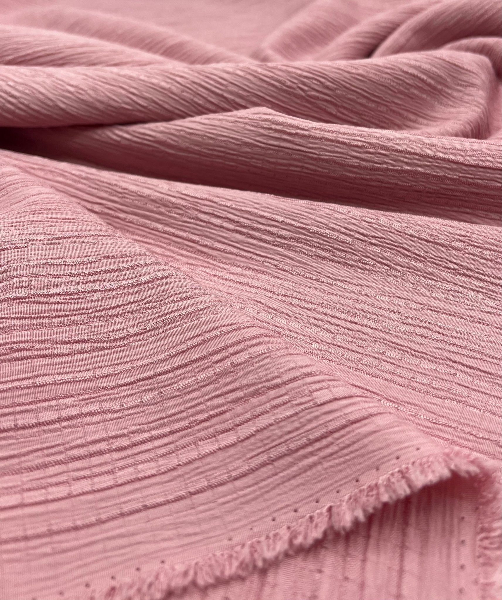 Pink Textured Crinkle Lightweight Non Stretch Fabric - T9 Fabrics