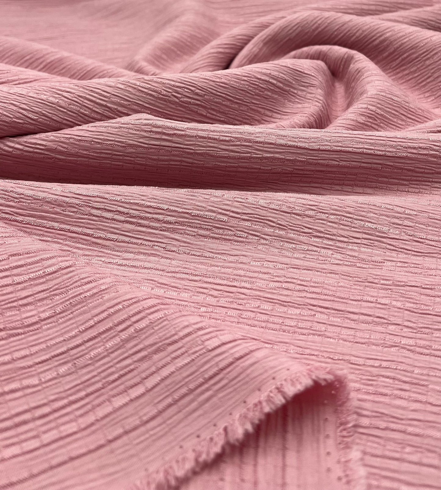 Pink Textured Crinkle Lightweight Non Stretch Fabric - T9 Fabrics