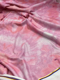 Pink Tie Dye Print Spun Poly Stretch Fabric - T9 Fabrics