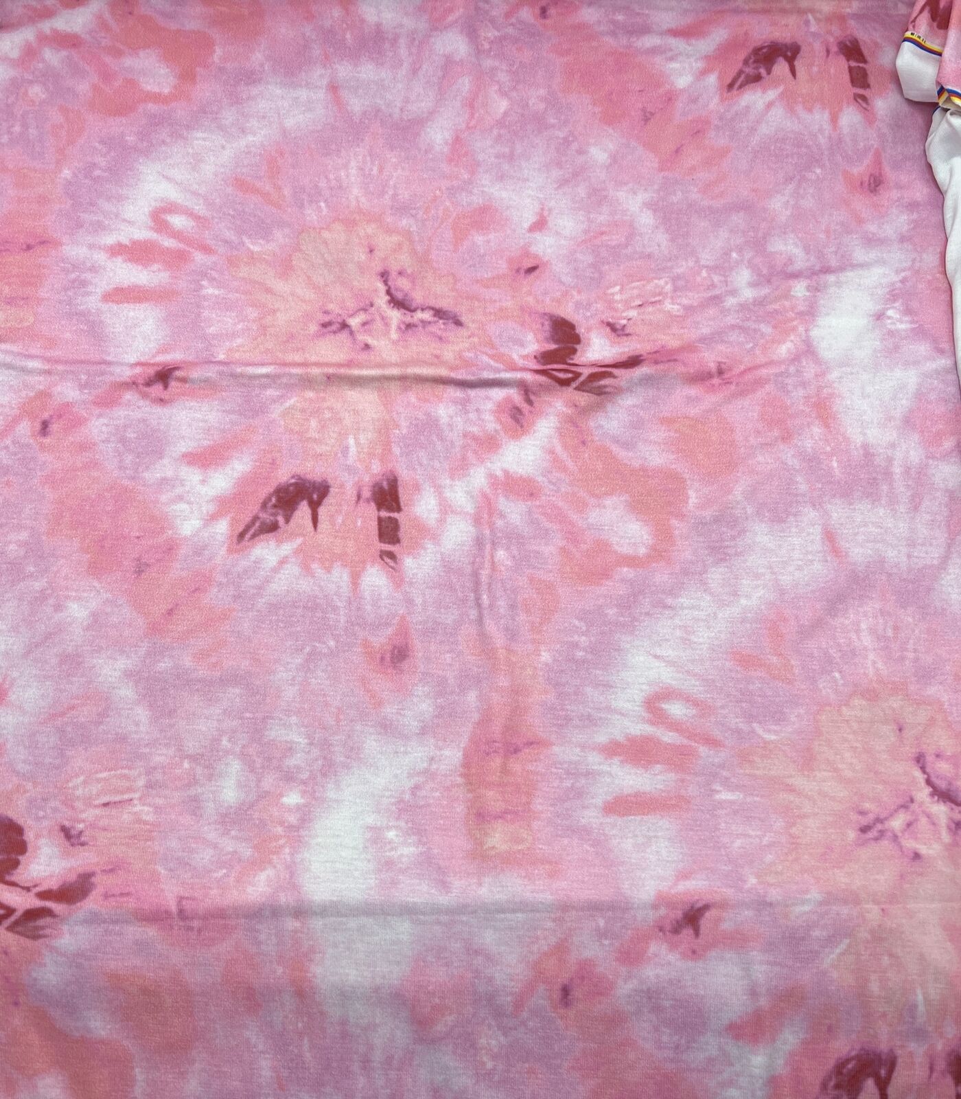 Pink Tie Dye Print Spun Poly Stretch Fabric - T9 Fabrics