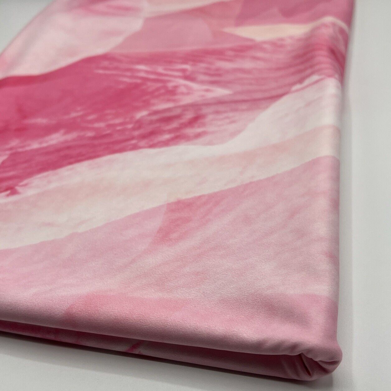 Pink White Print Soft Touch Stretch Fabric - T9 Fabrics