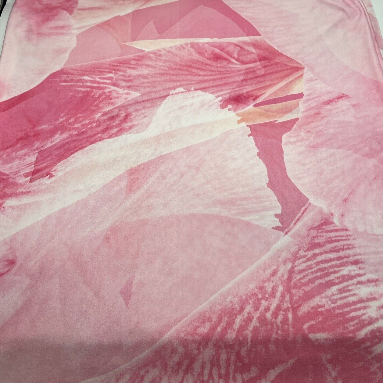 Pink White Print Soft Touch Stretch Fabric - T9 Fabrics