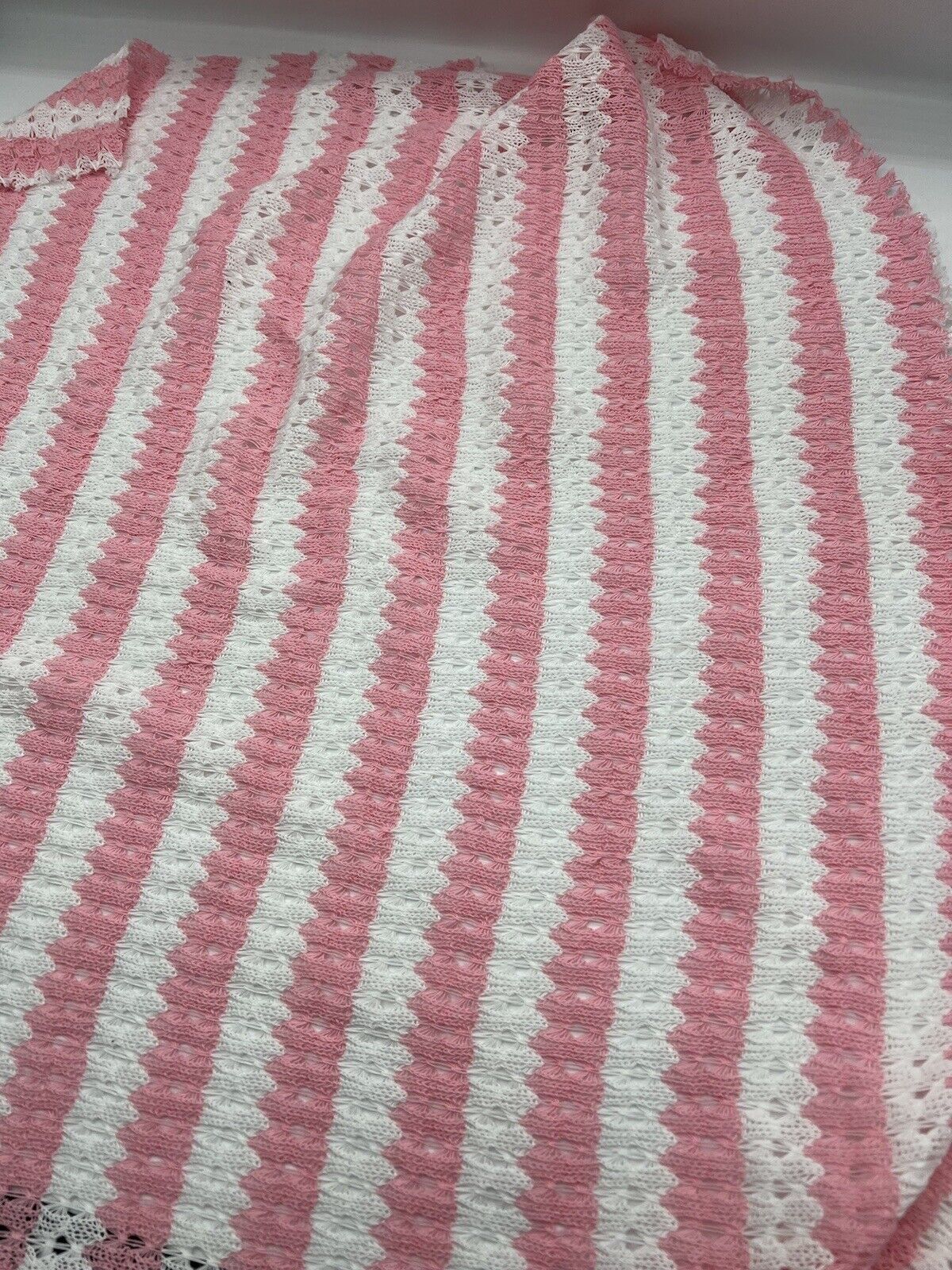 Pink White Stripe Knitted Stretch Fabric - T9 Fabrics