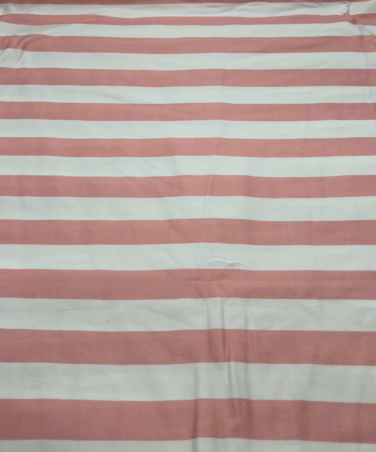 Pink White Stripe Super Soft Print Spun Poly Stretch Fabric - T9 Fabrics