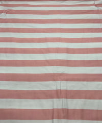 Pink White Stripe Super Soft Print Spun Poly Stretch Fabric - T9 Fabrics