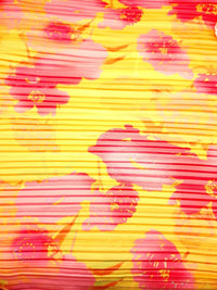 Pink Yellow Floral Multi Print Plisse Fabric - T9 Fabrics