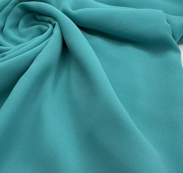 Plain Aqua Blue Chiffon Fabric - T9 Fabrics