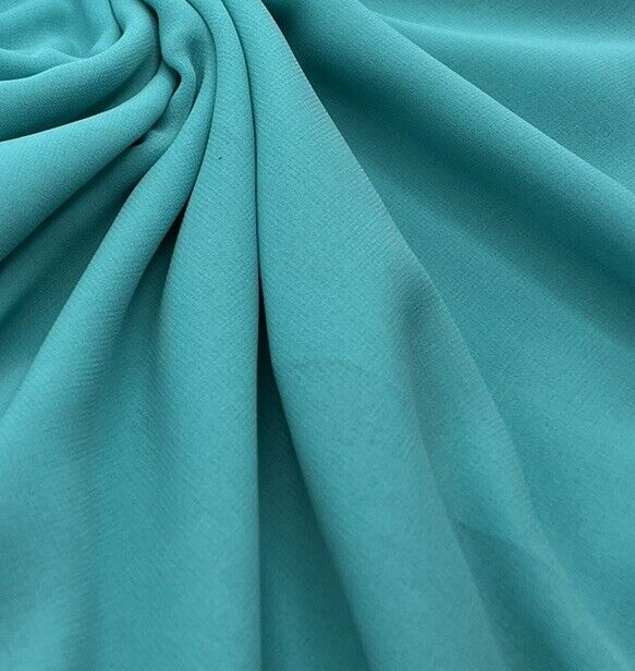 Plain Aqua Blue Chiffon Fabric - T9 Fabrics