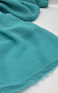 Plain Aqua Blue Chiffon Fabric - T9 Fabrics